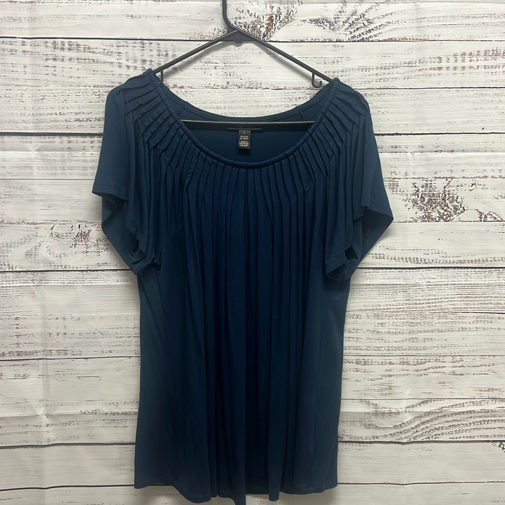 NWOT Style & Co. Navy Pleated Women's Blouse